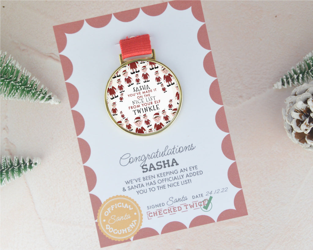 Elf Arrival Personalised Medal